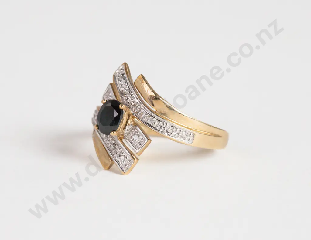 9ct Single Sapphire Ring Image 1++