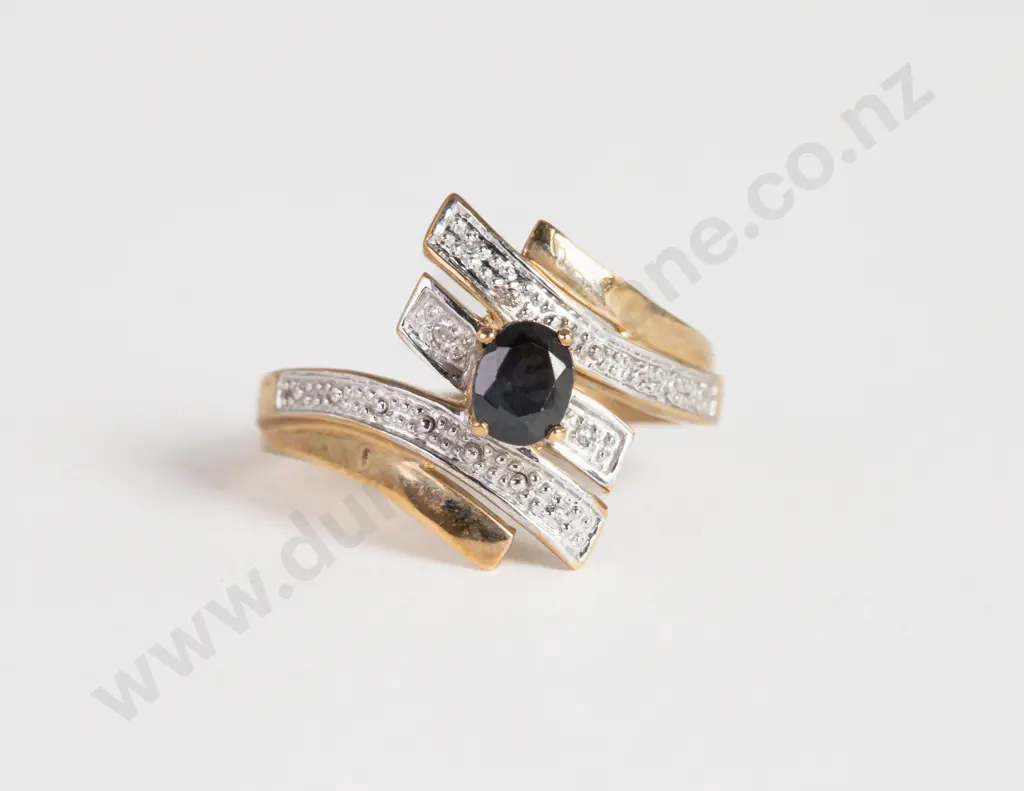 9ct Single Sapphire Ring Image 1++