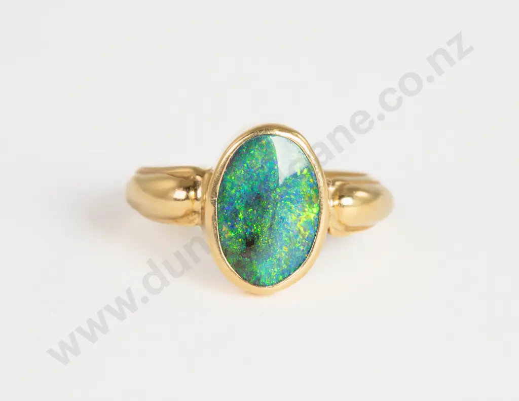 18ct Single Stone Opal Dress Ring Image 1++