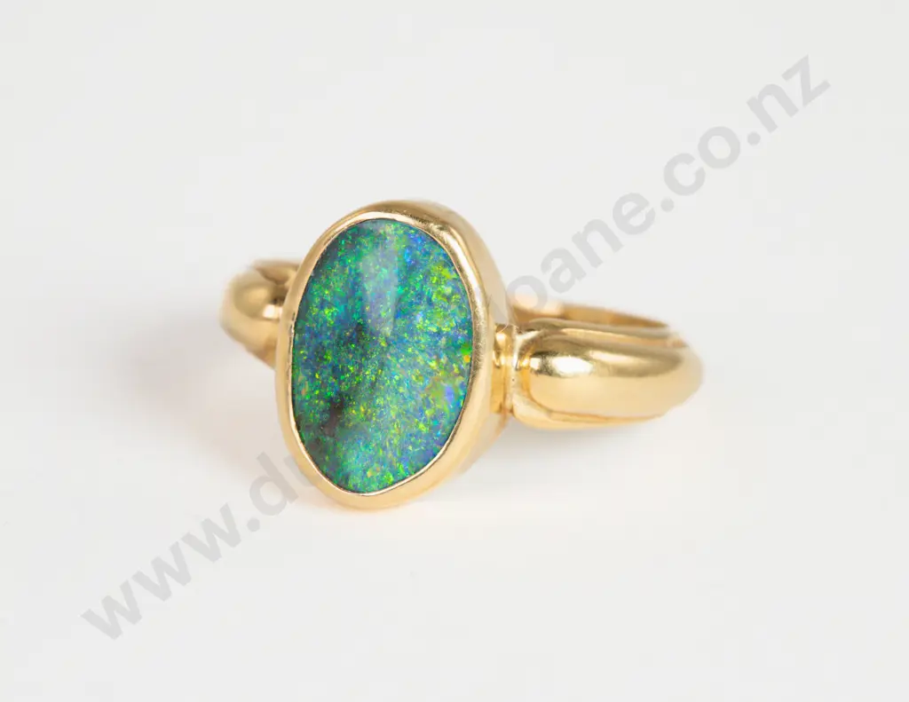 18ct Single Stone Opal Dress Ring Image 1++