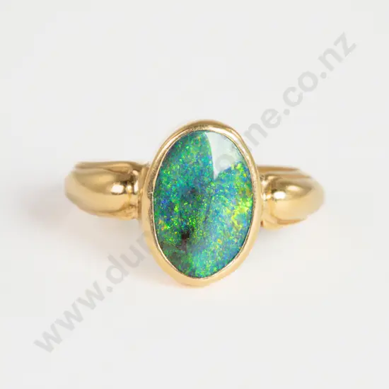 18ct Single Stone Opal Dress Ring