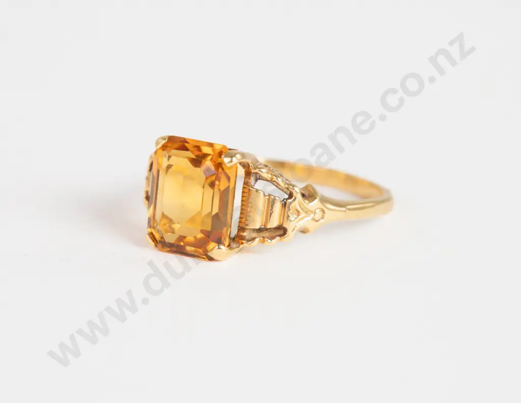 18ct Single Citrine Ring Image 1++