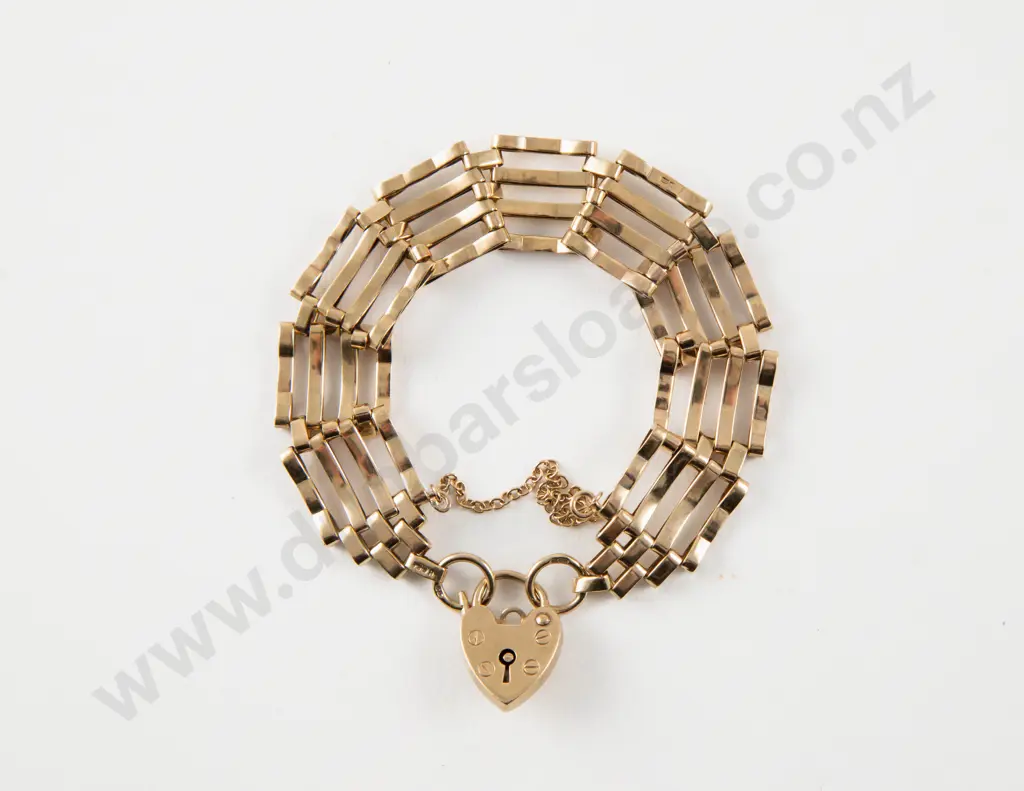 9ct Gate Link Bracelet Image 1++