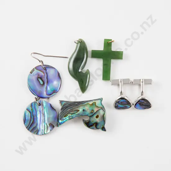 Collection of NZ S/S Paua and Greenstone Jewellery