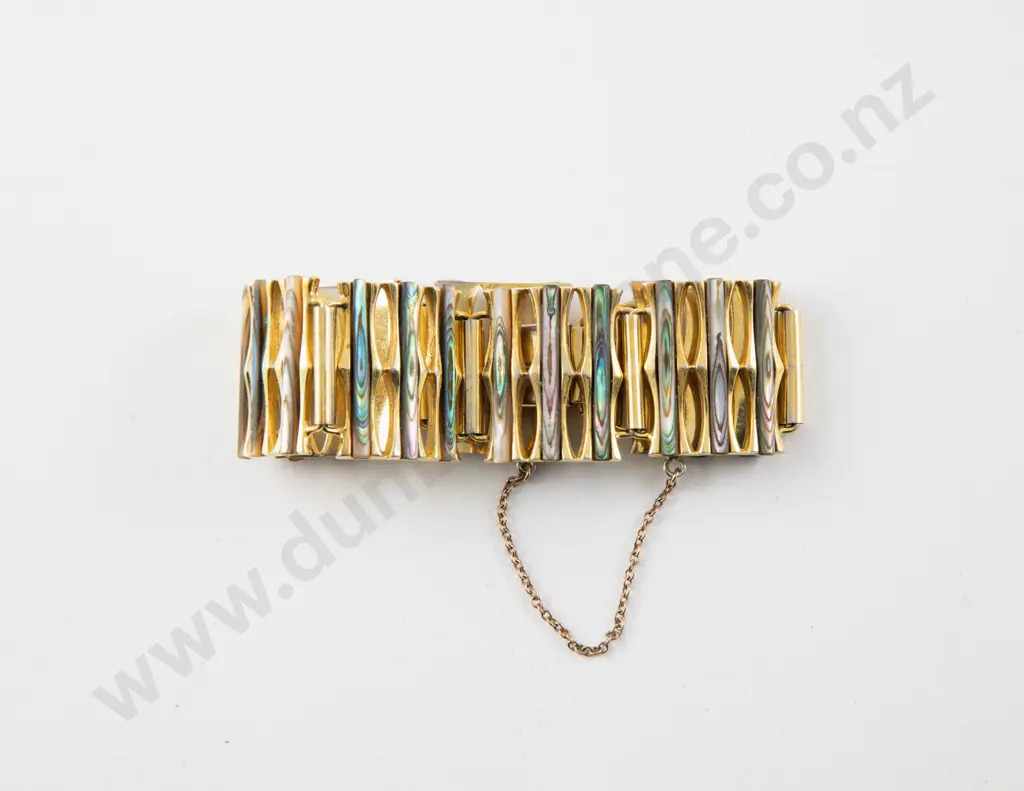 Gold Plate and Paua Fancy Bracelet Image 1++