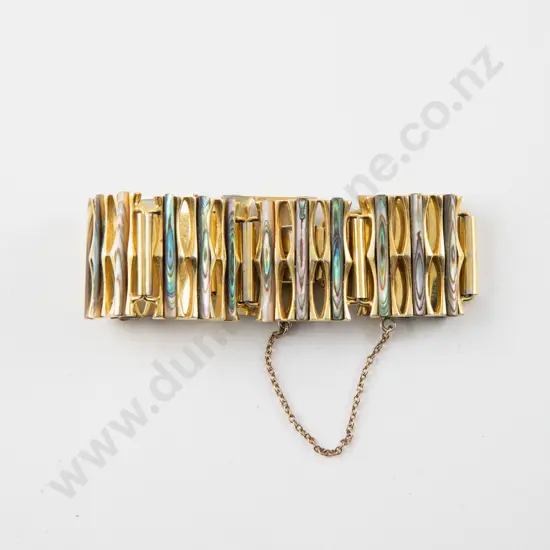 Gold Plate and Paua Fancy Bracelet