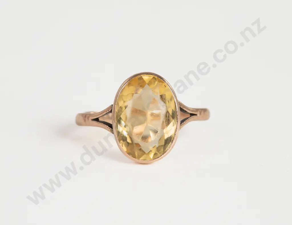 9ct Single Citrine Ring Image 1++