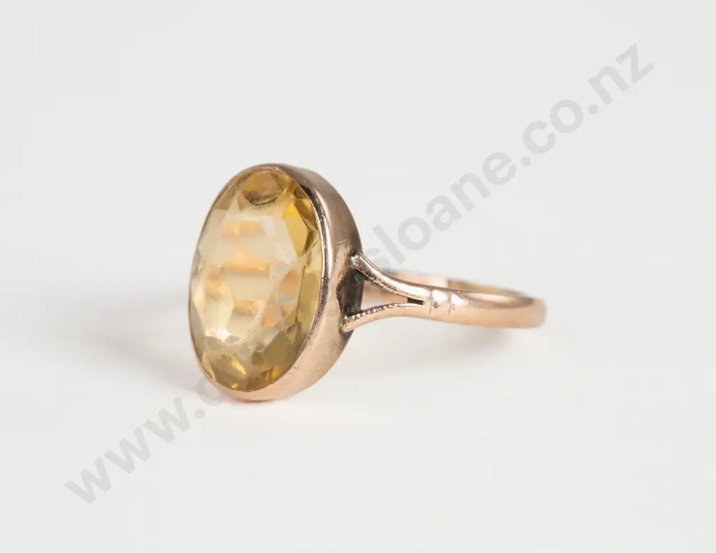 9ct Single Citrine Ring Image 1++