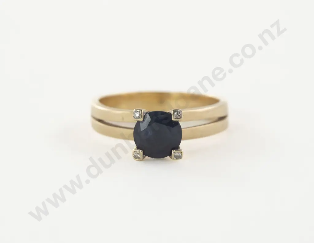 18ct Five Stone Sapphire and Diamond Ring Image 1++