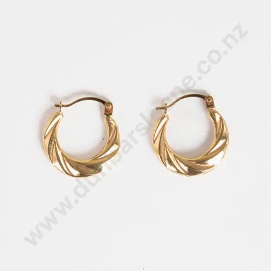 Pair 9ct Hoop Earrings