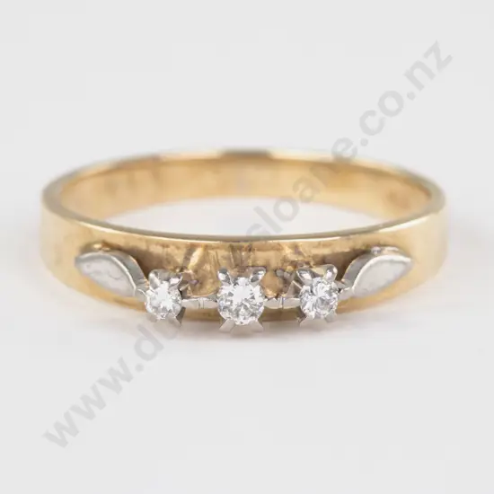 9ct Three Stone Diamond Ring