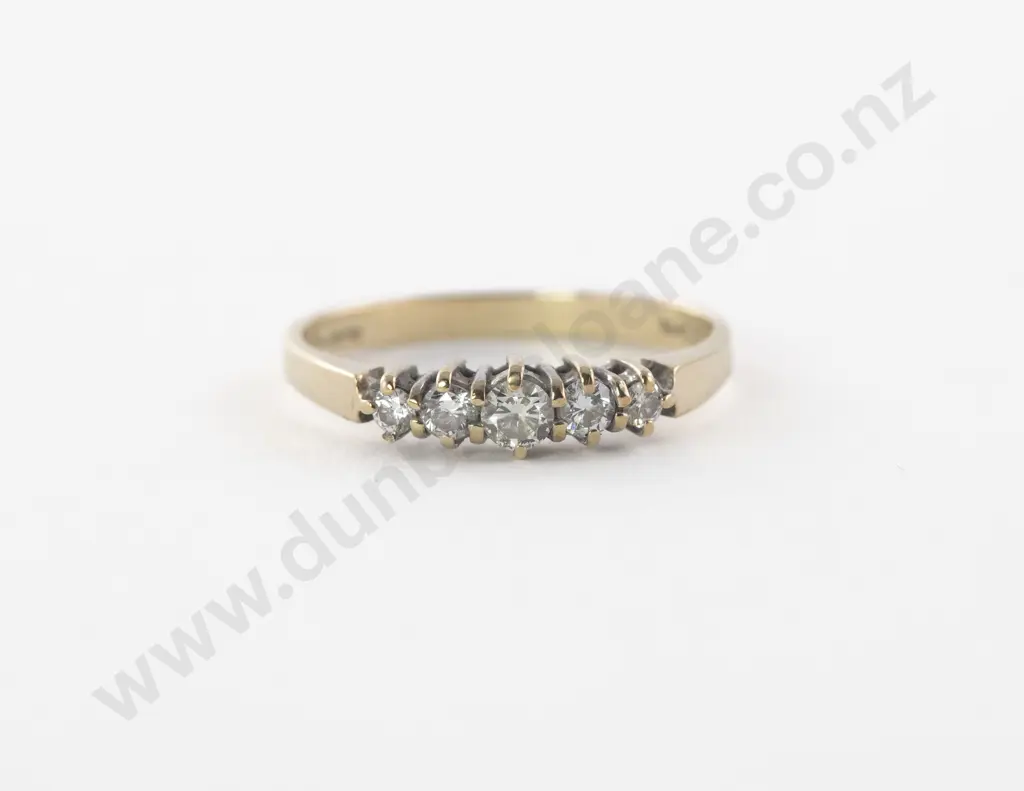 9ct Five Stone Diamond Bridge Ring Image 1++