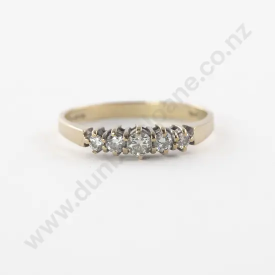 9ct Five Stone Diamond Bridge Ring