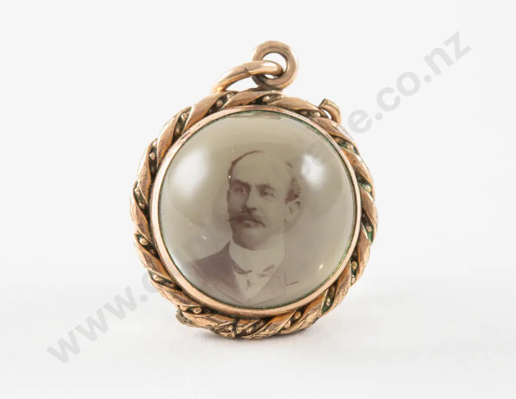 Victorian Gold Plated Rock Crystal Photo Locket Pendant Image 1++