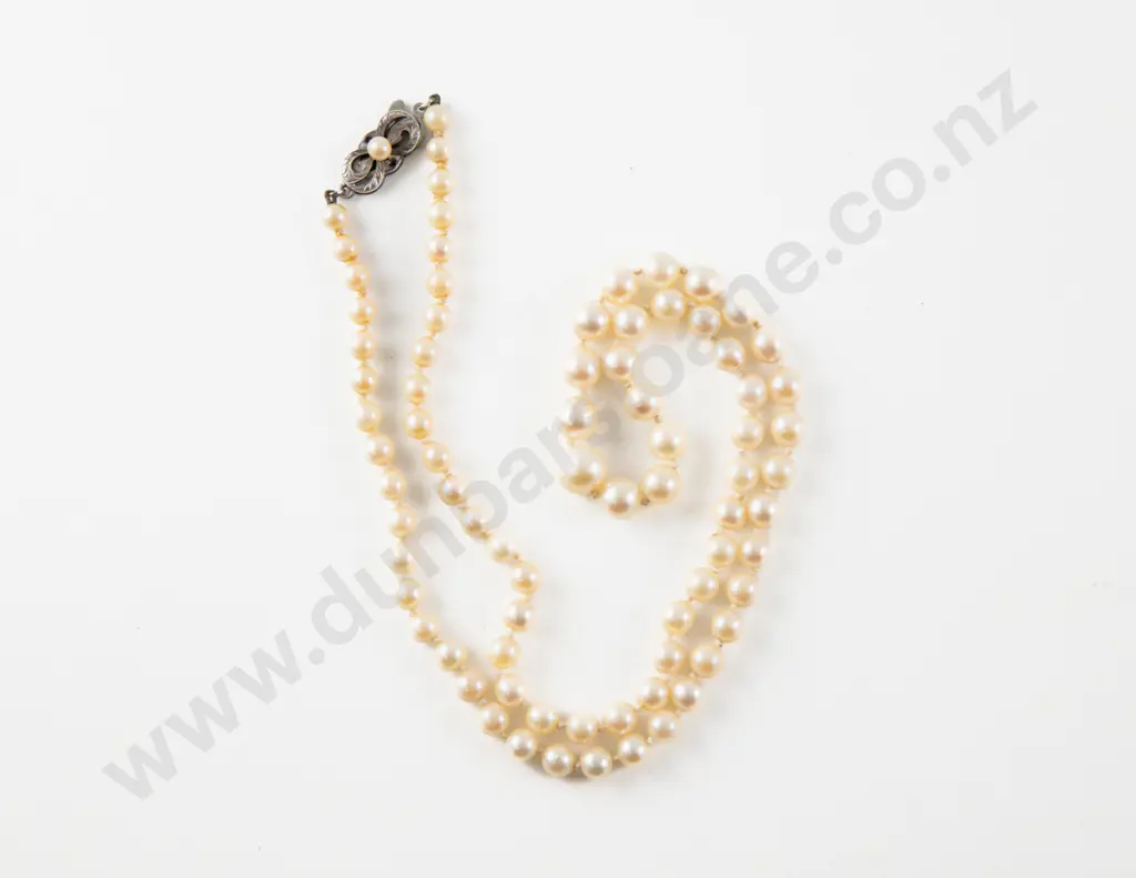 Mikimoto Single Strand Graduated Cultured Pearl Necklace. 78 4mm - 8mm pearls on s/s clasp Image 1++