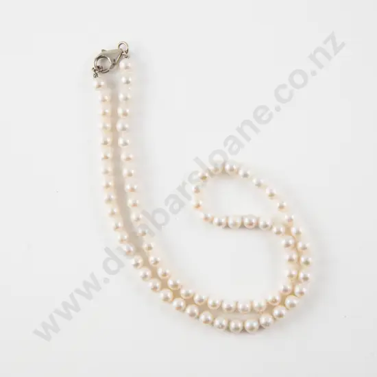 Single Strand Slightly Graduated Cultured Pearl Necklace