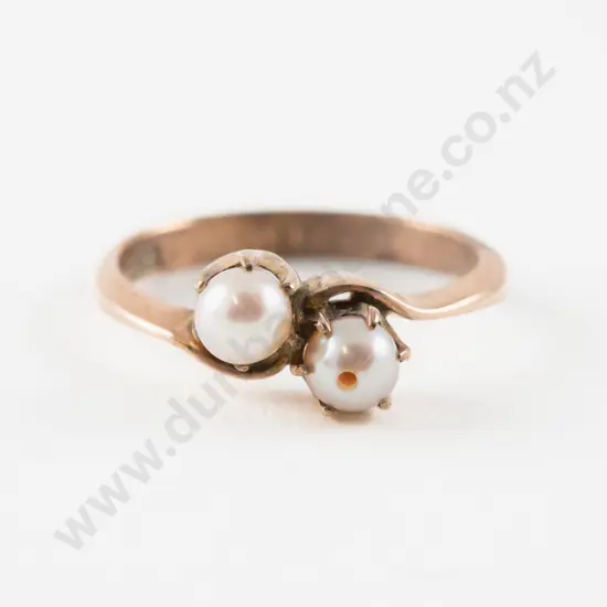 9ct Two Cultured Pearl Ring
