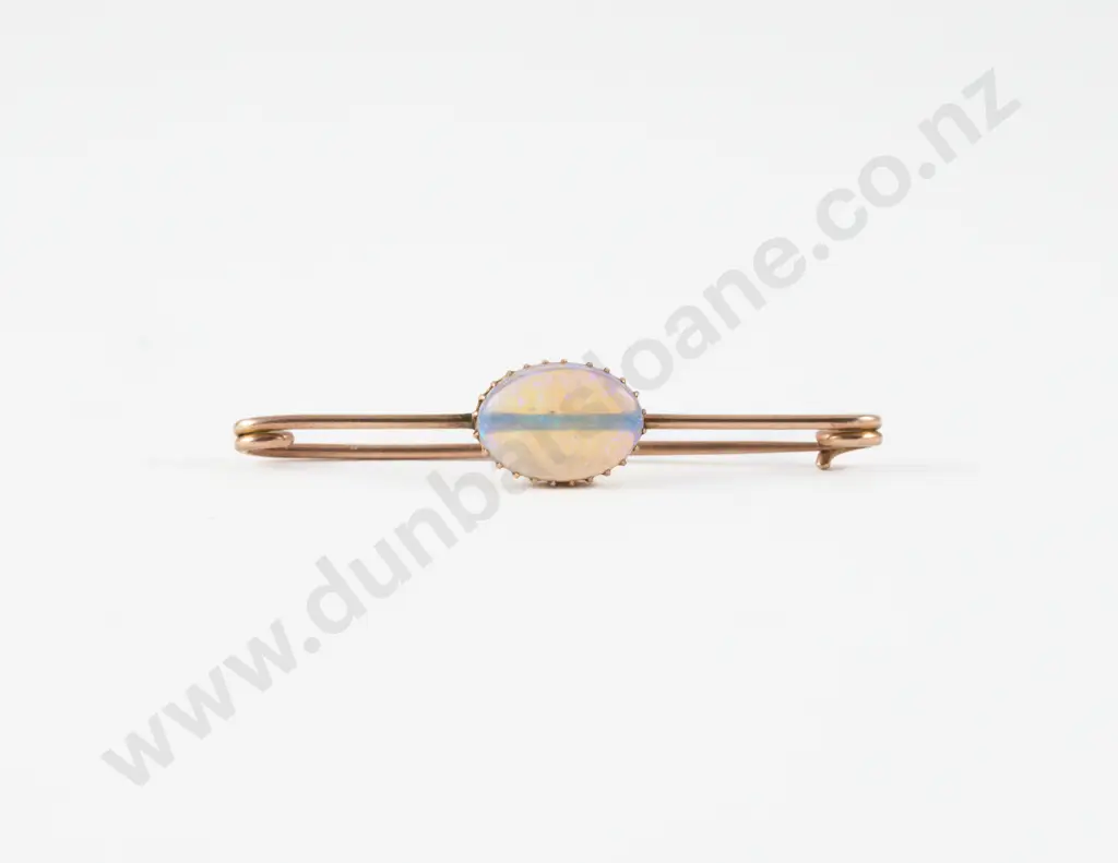 9ct Single Opal Bar Brooch Image 1++