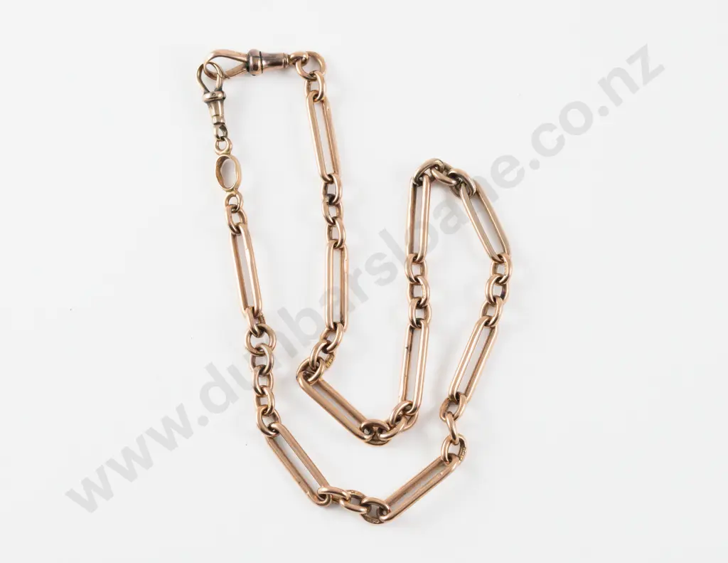 9ct Rail Link Albert Chain Image 1++