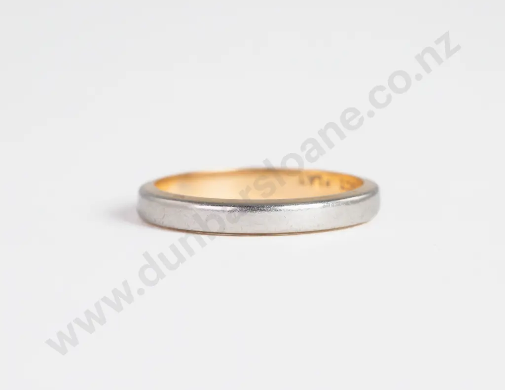 Platinum and 18ct Plain Band Ring Image 1++