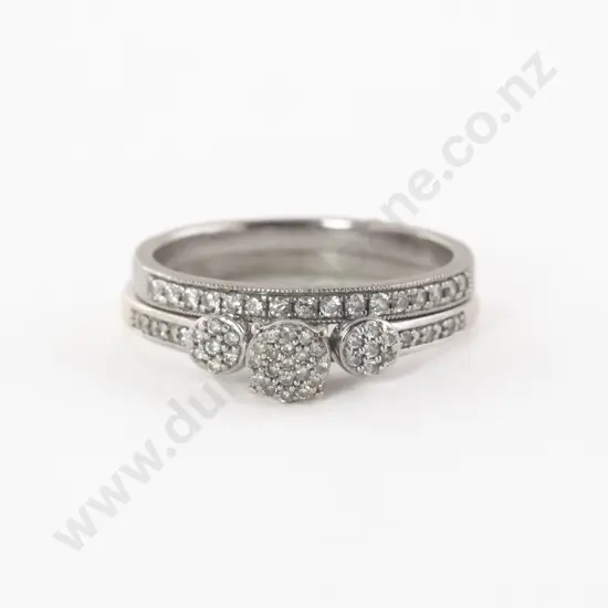 9ct White Gold 39Stone Diamond Cluster Ring