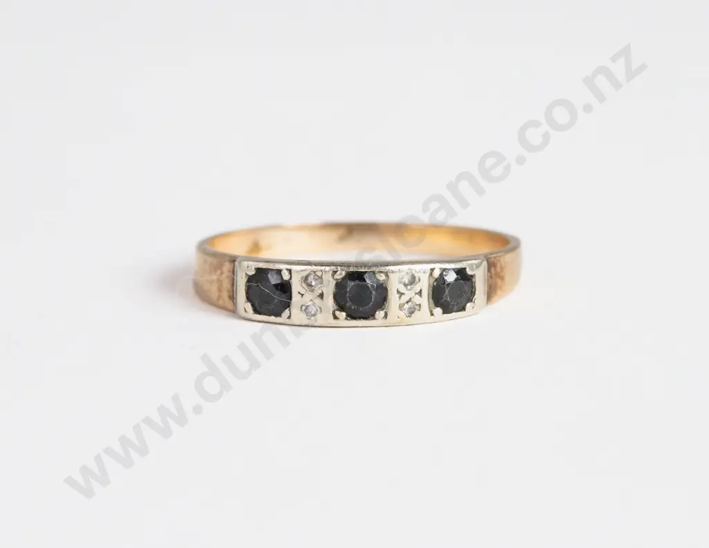 9ct Three Stone Sapphire Eternity Band Image 1++