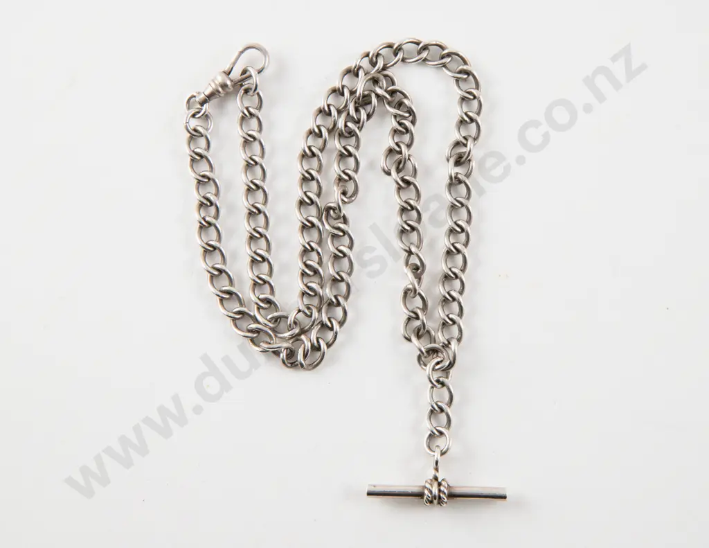 S/S Curb Link Albert Neck Chain Image 1++
