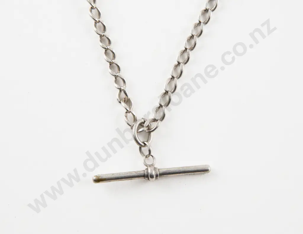 S/S Curb Link Albert Chain Neck Chain Image 1++