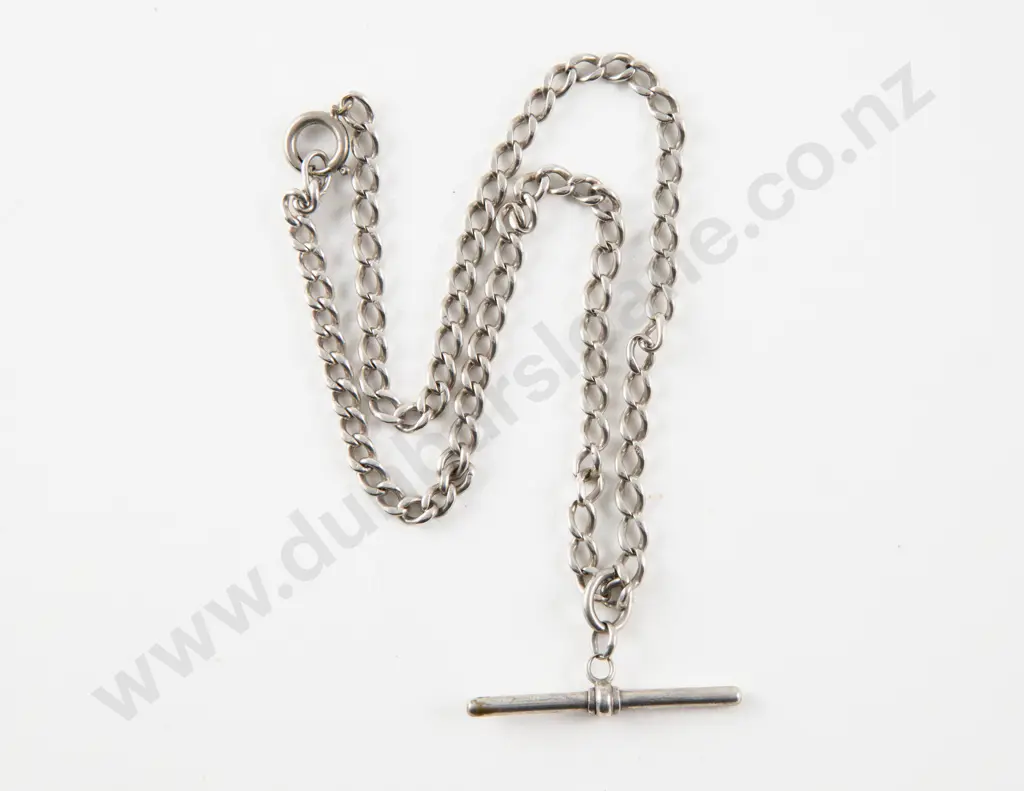S/S Curb Link Albert Chain Neck Chain Image 1++
