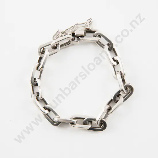 Mexican .925 Silver Heavy Curb Link Bracelet