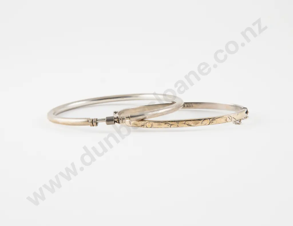 Two Sterling Silver Bangles Image 1++
