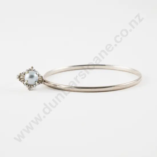 S/S Single Pearl and Diamond Paste Dress Ring