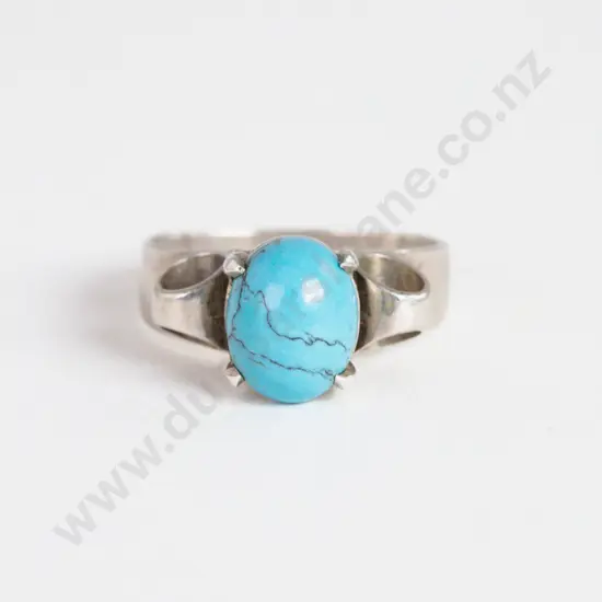 S/S Single Stone Turquoise Dress Ring