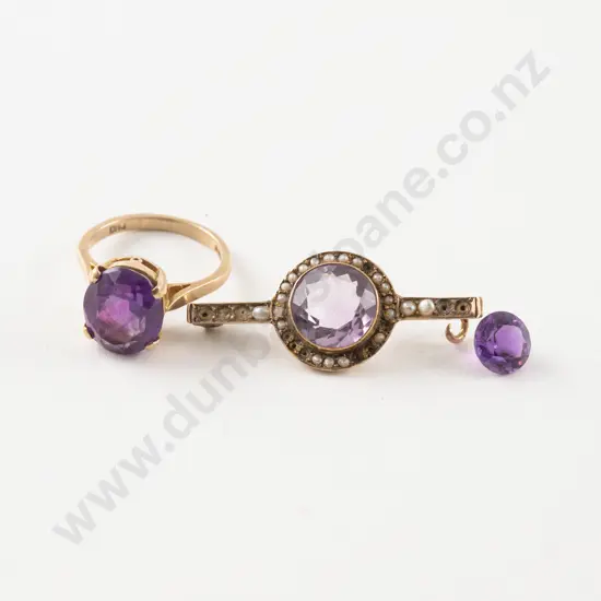 9ct Single Stone Amethyst Ring