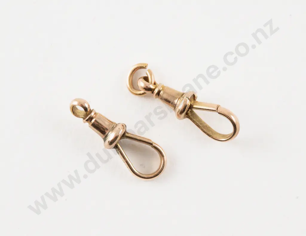 Two 9ct Gold Fob Clips Image 1++