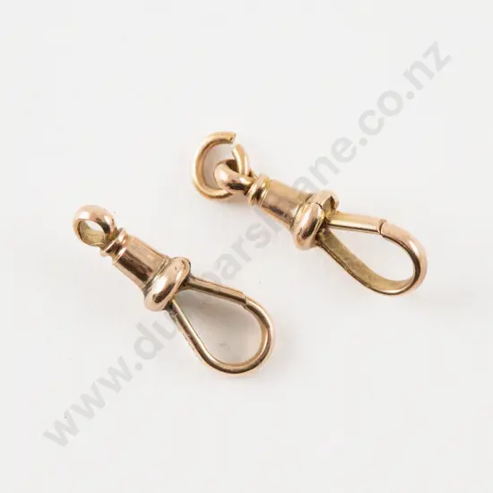 Two 9ct Gold Fob Clips