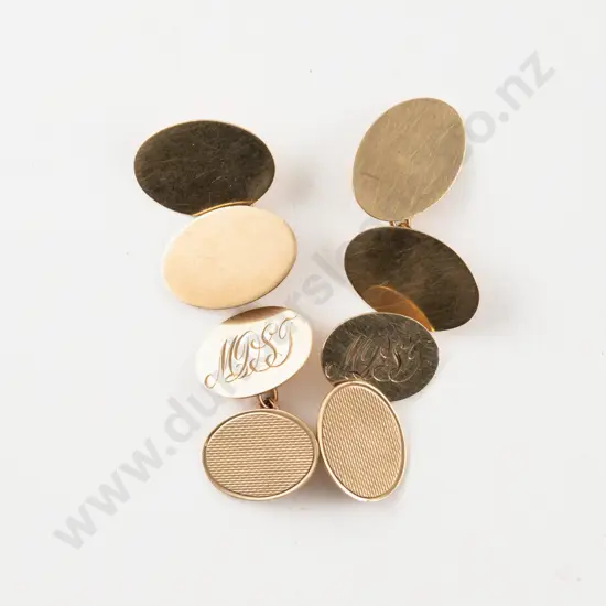 Two Pairs of 9ct Cufflinks