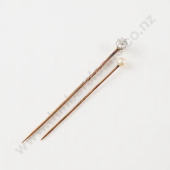 Victorian 9ct Single Diamond Stick Pin