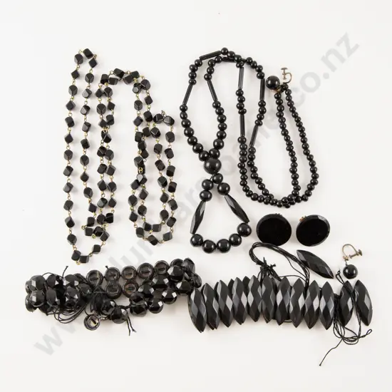Collection Victorian French Jet Jewellery and Beads