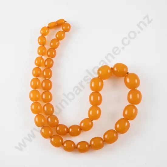 Early C20th Amber Single Strand Graduated Bead Necklace