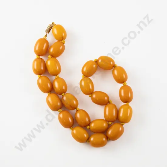 Early C20th Amber Single Strand Uniform Bead Necklace