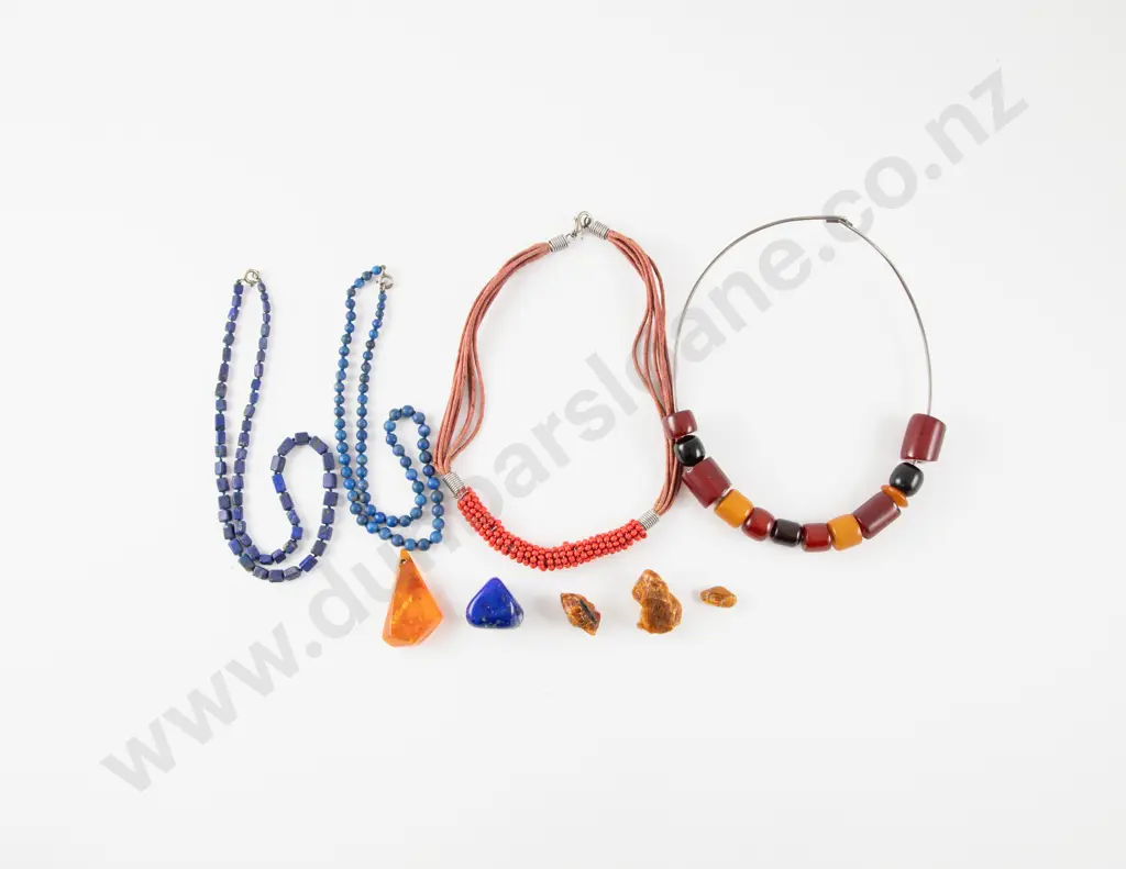 Four Single Strand Beaded Necklaces Image 1++