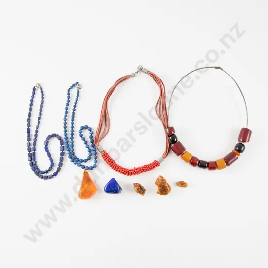 Four Single Strand Beaded Necklaces