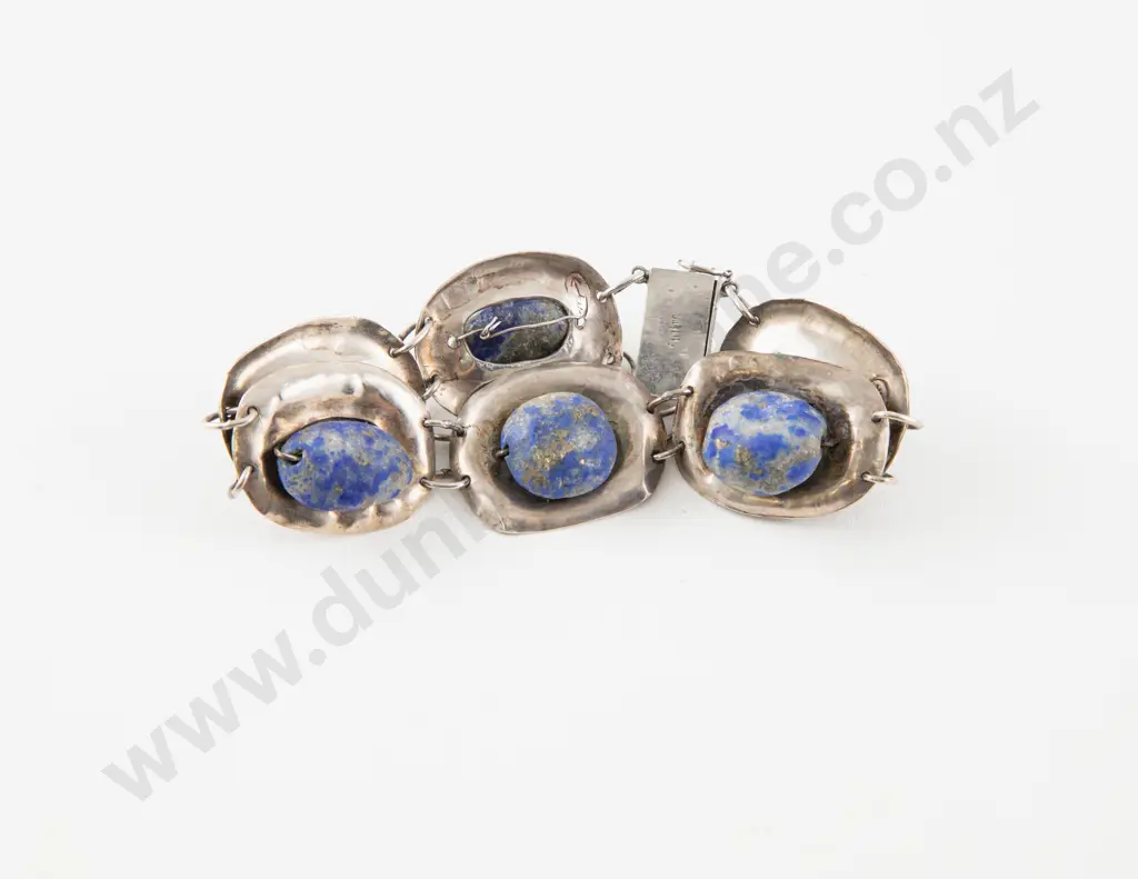Vintage S/S Six Stone Lapis Bracelet Image 1++