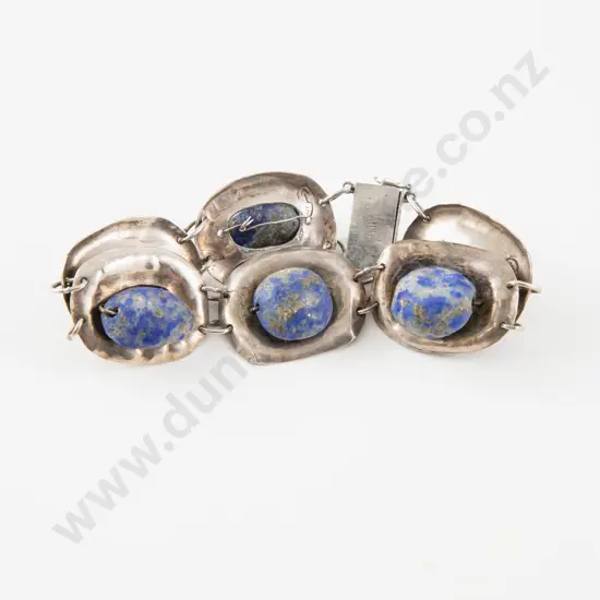 Vintage S/S Six Stone Lapis Bracelet
