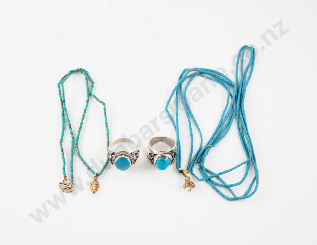 Two S/S Turquoise Rings Image 1++