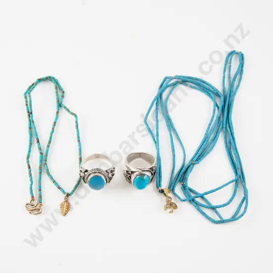 Two S/S Turquoise Rings