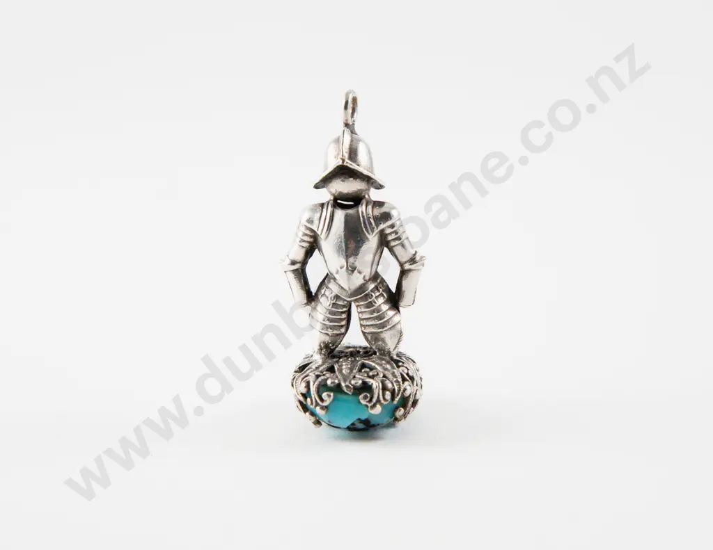 Mexican .925 Silver Conquistador Pendant Image 1++