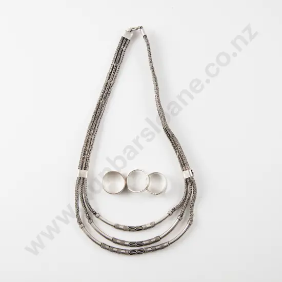 S/S Triple Strand Fancy Neck Chain