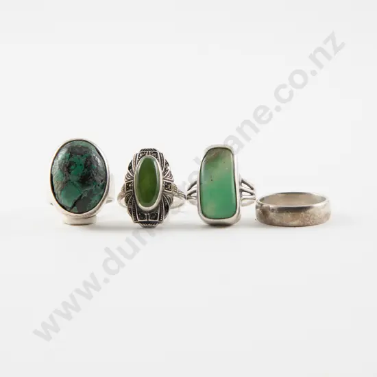 S/S Greenstone and Marcasite Ring